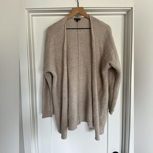 Express Open Front, Oversized Cardigan Oat/Cream Colored Wool/Acrylic